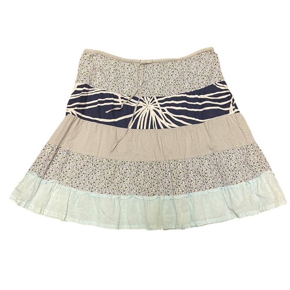 J Crew Cottagecore Tiered Patchwork Drawstring Sk… - image 3